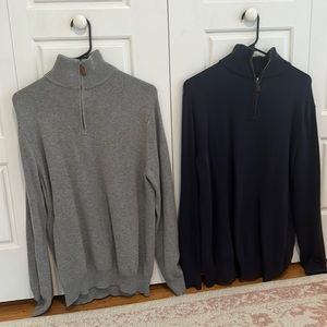J Crew Men’s Quarter-zip Sweaters - 2 Pack Bundle